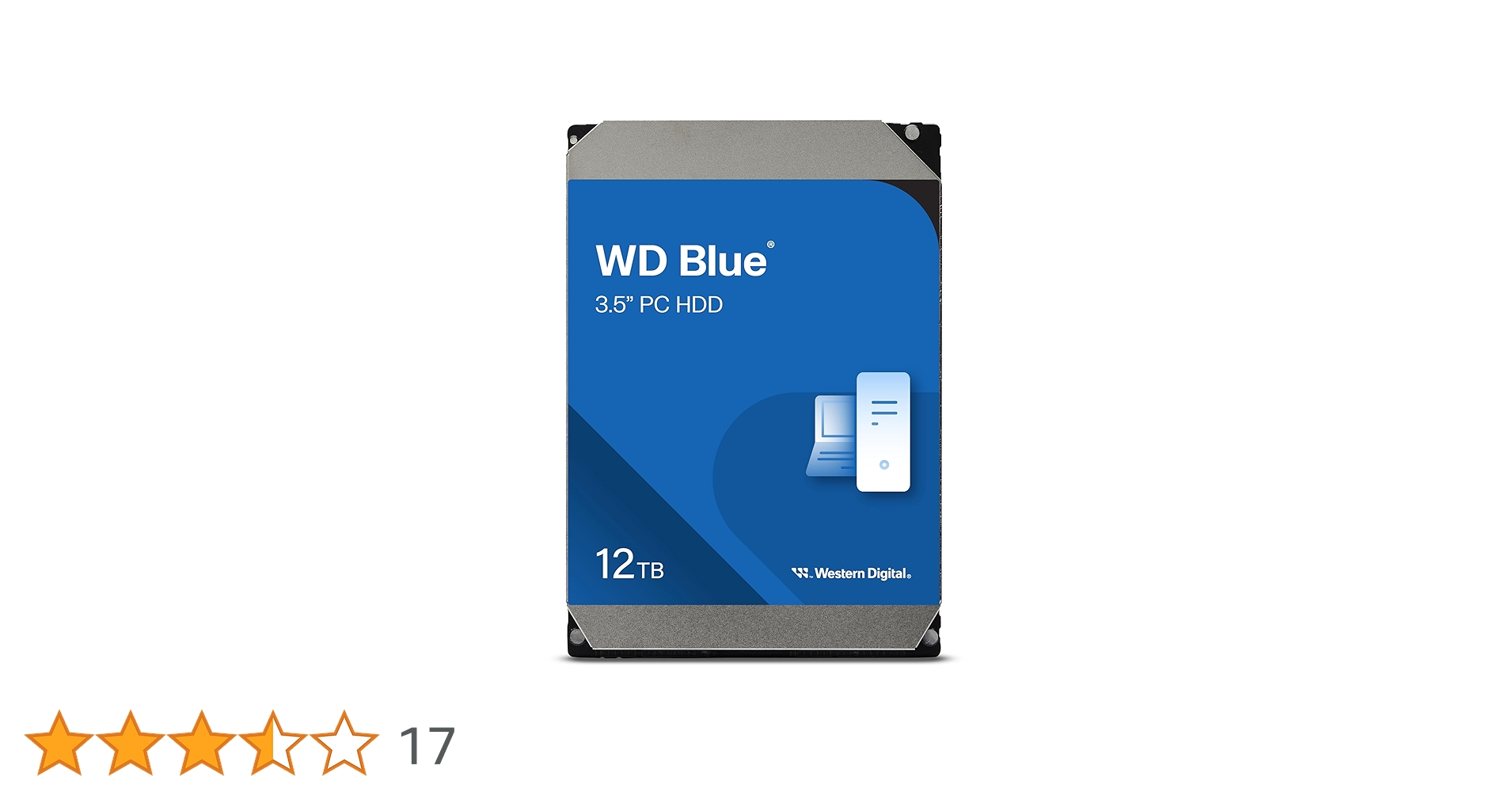 Western Digital 12TB WD Blue Internal Hard Drive HDD - 7200
